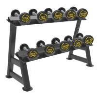 Комплект полиуретановых гантелей 27,5-37,5кг (5 пар)  со стойкой